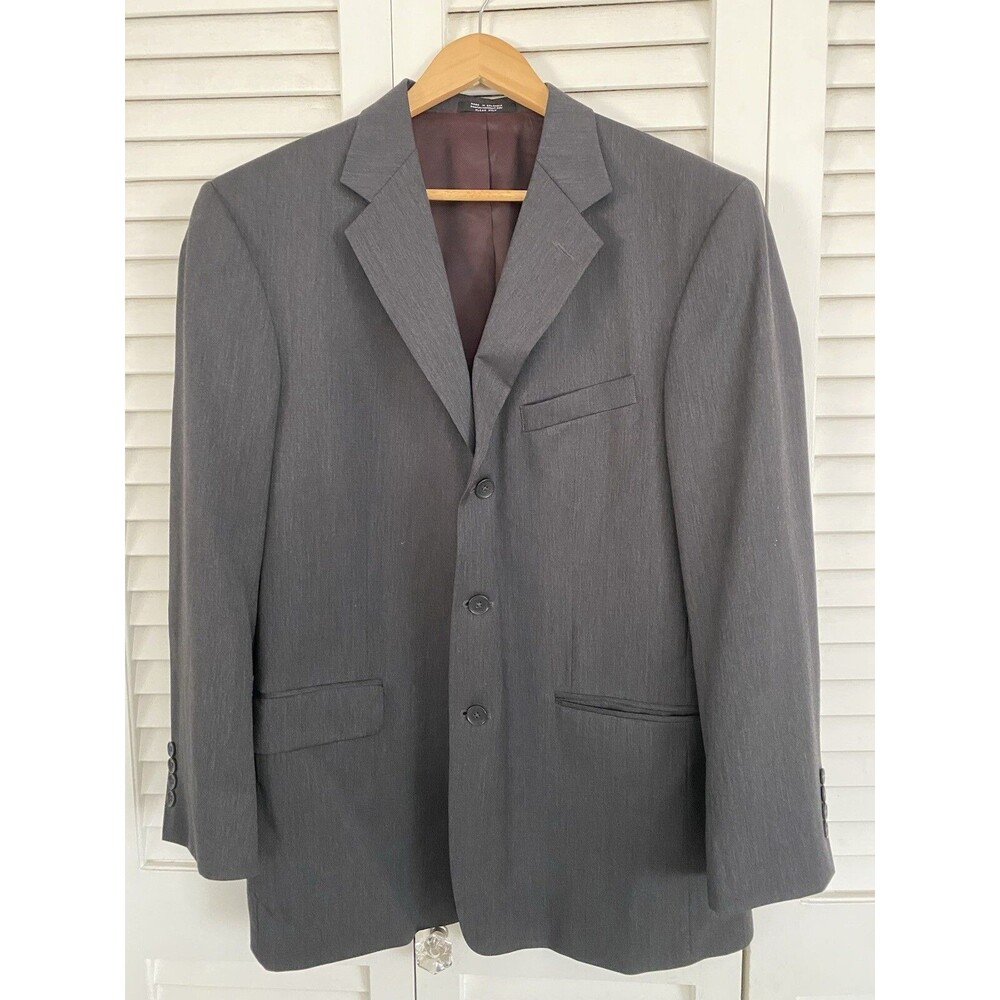 Alfani Mens Suit Jacket 42R Gray 1 Piece Wool Columbia